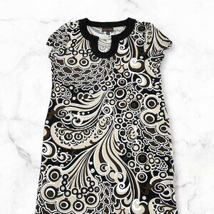 Dana Buchman Women Dress Multicolor Size Large Knee Length Short Sleeves